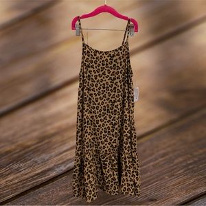 NWT Old Navy Leopard Print Tank Dress Girls size 10/12